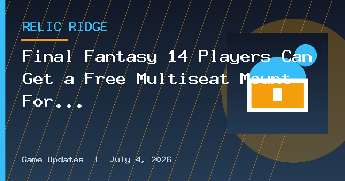 Final Fantasy 14 Players Can Get a Free Multiseat Mount For a Limited Time