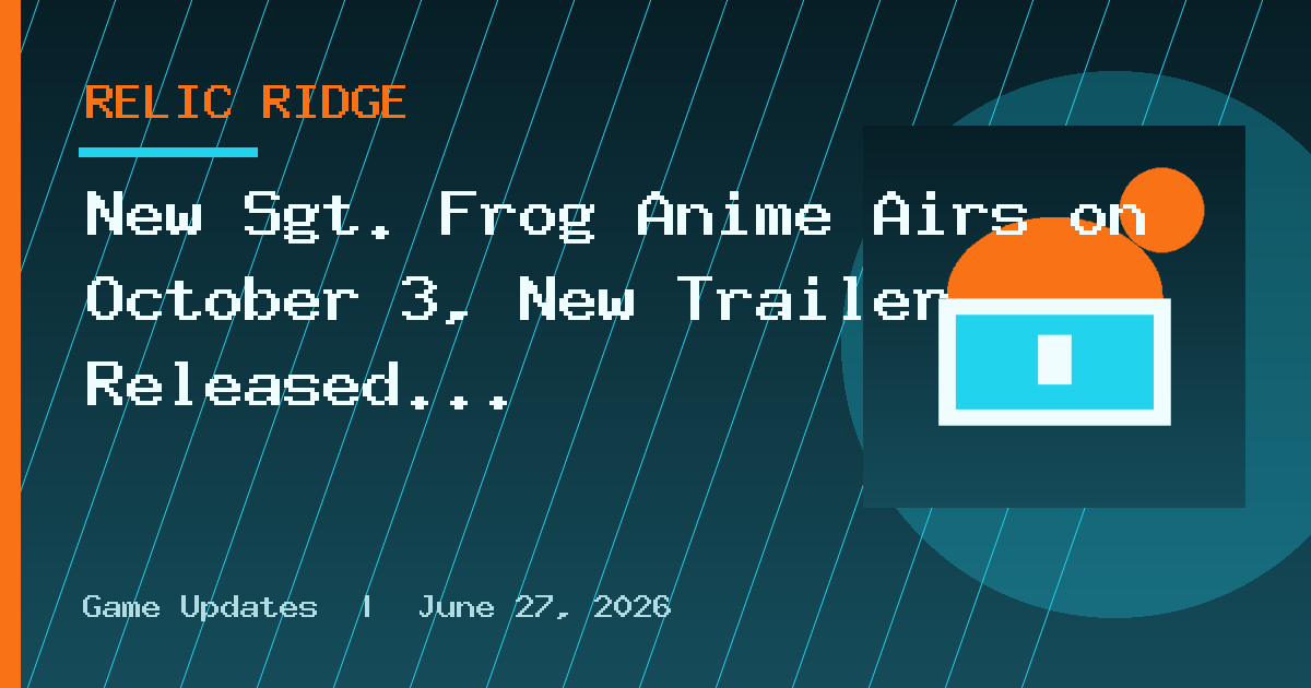 New Sgt. Frog Anime Airs on October 3, New Trailer Released